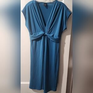 Esprit Teal Midi Dress with Knot Detail